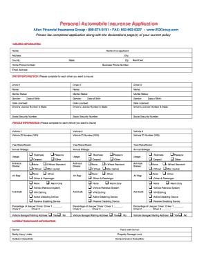Fillable Auto Insurance Declaration Page Fill Online Printable Document Car Declarations