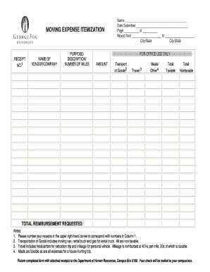 Fillable Moving Receipt Fill Online Printable Blank Document Invoice