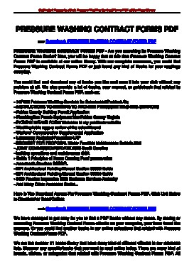 Fillable Online Pressure Washing Contract Forms Pdf Tolianbiz Home Document