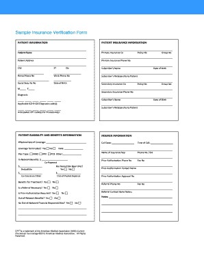 Fillable Sample Patient Verification Form Fill Online Printable Document