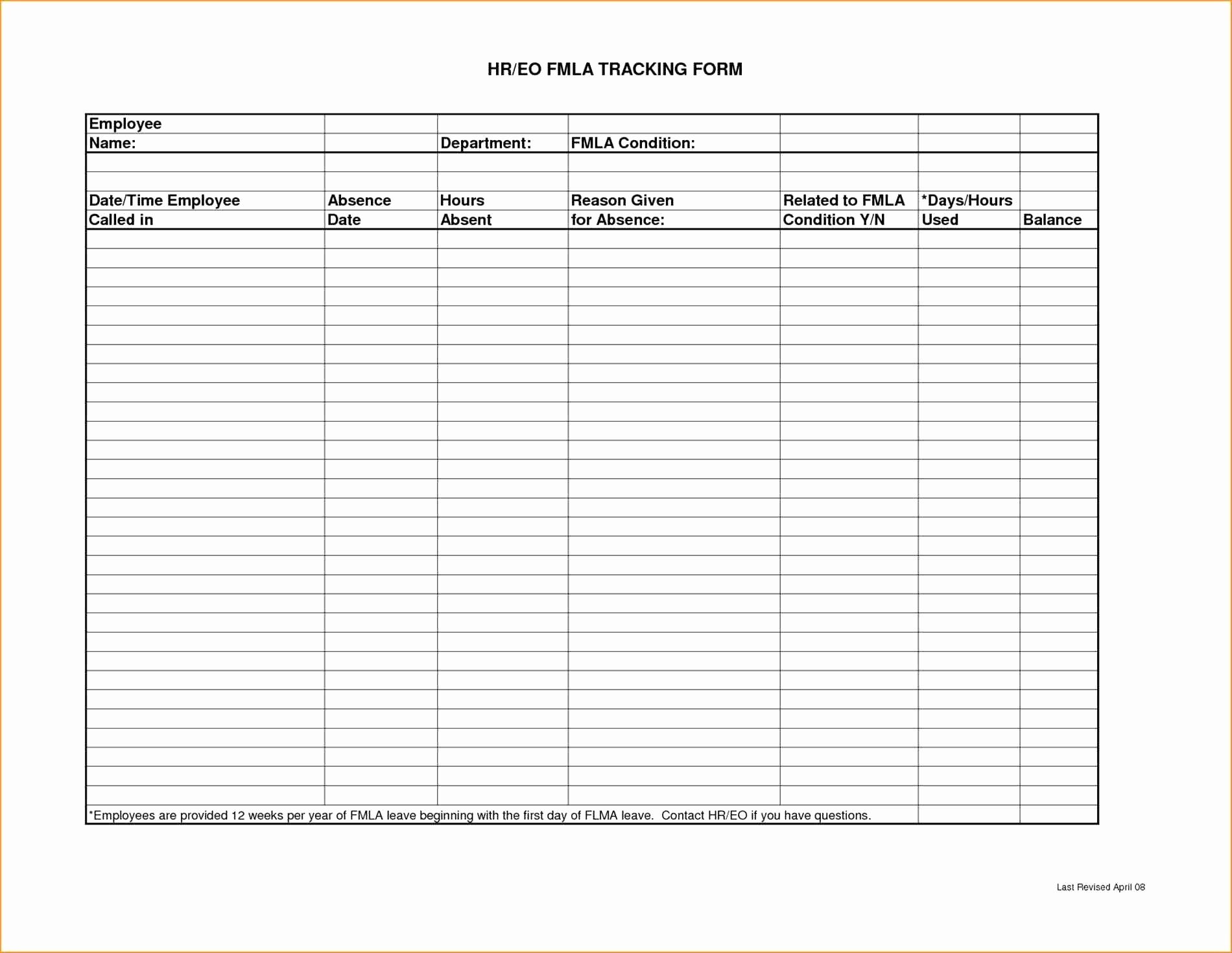 Fmla Tracker Excel Inspirational Labor Tracking Spreadsheet Document