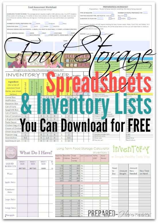 Food Storage Inventory Spreadsheets You Can Download For Free Document Spreadsheet