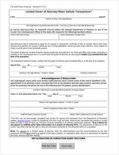 Form T 8 Fillable Limited Power Of Attorney Motor Vehicle Transactions Document