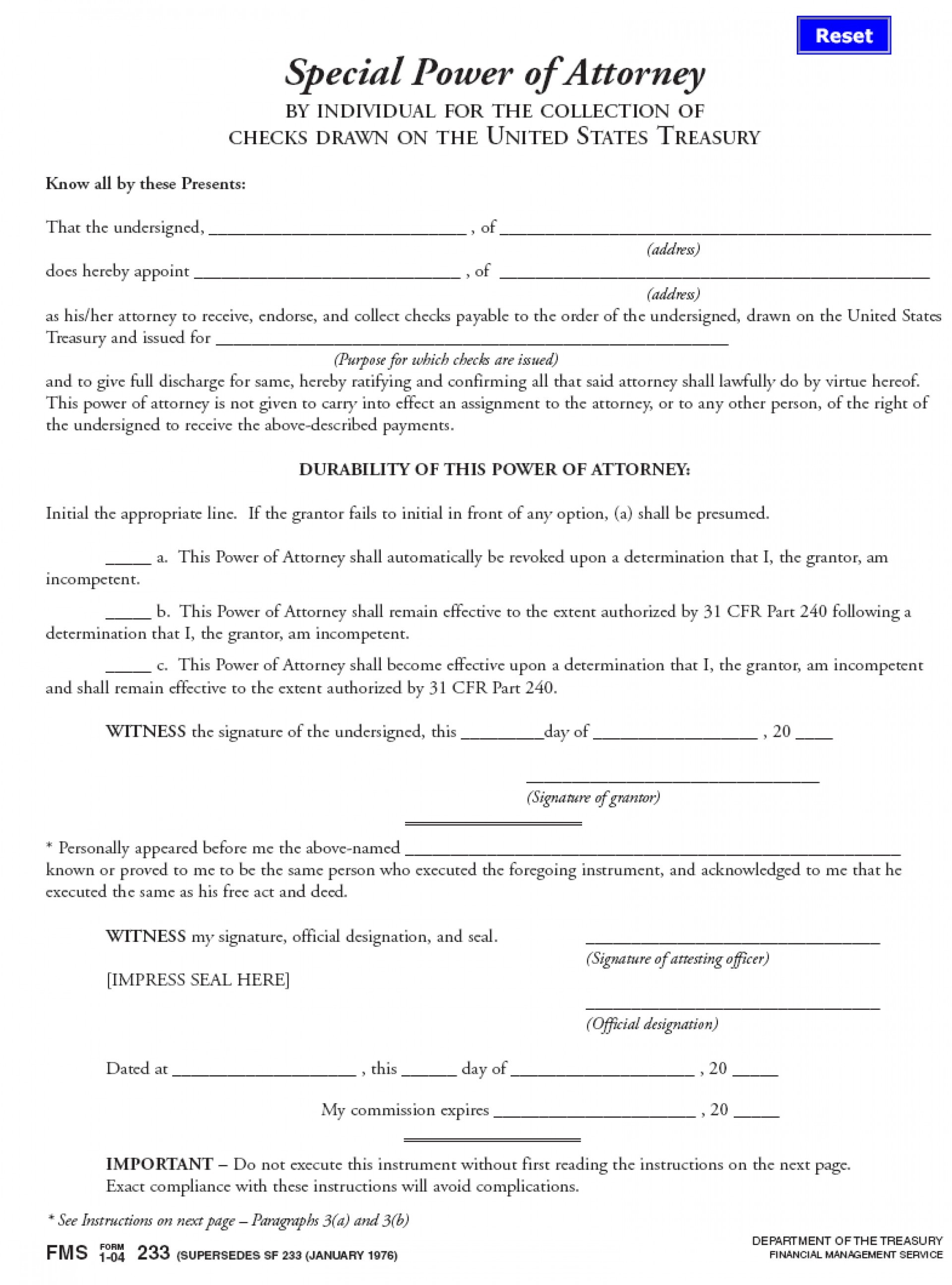 Form Templates Financial Power Of Attorney Bank America Durable Document