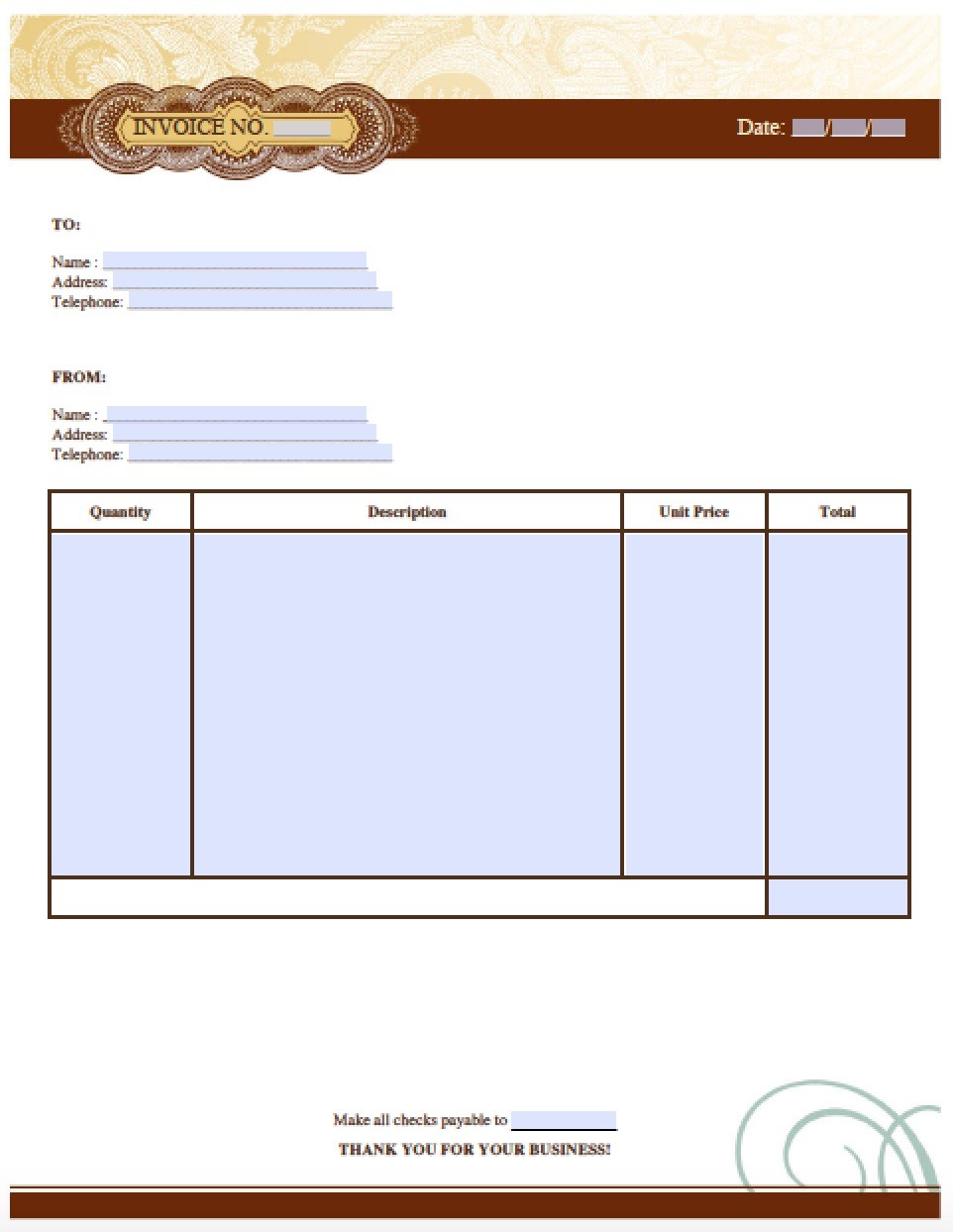 Free Artist Invoice Template Excel PDF Word Doc
