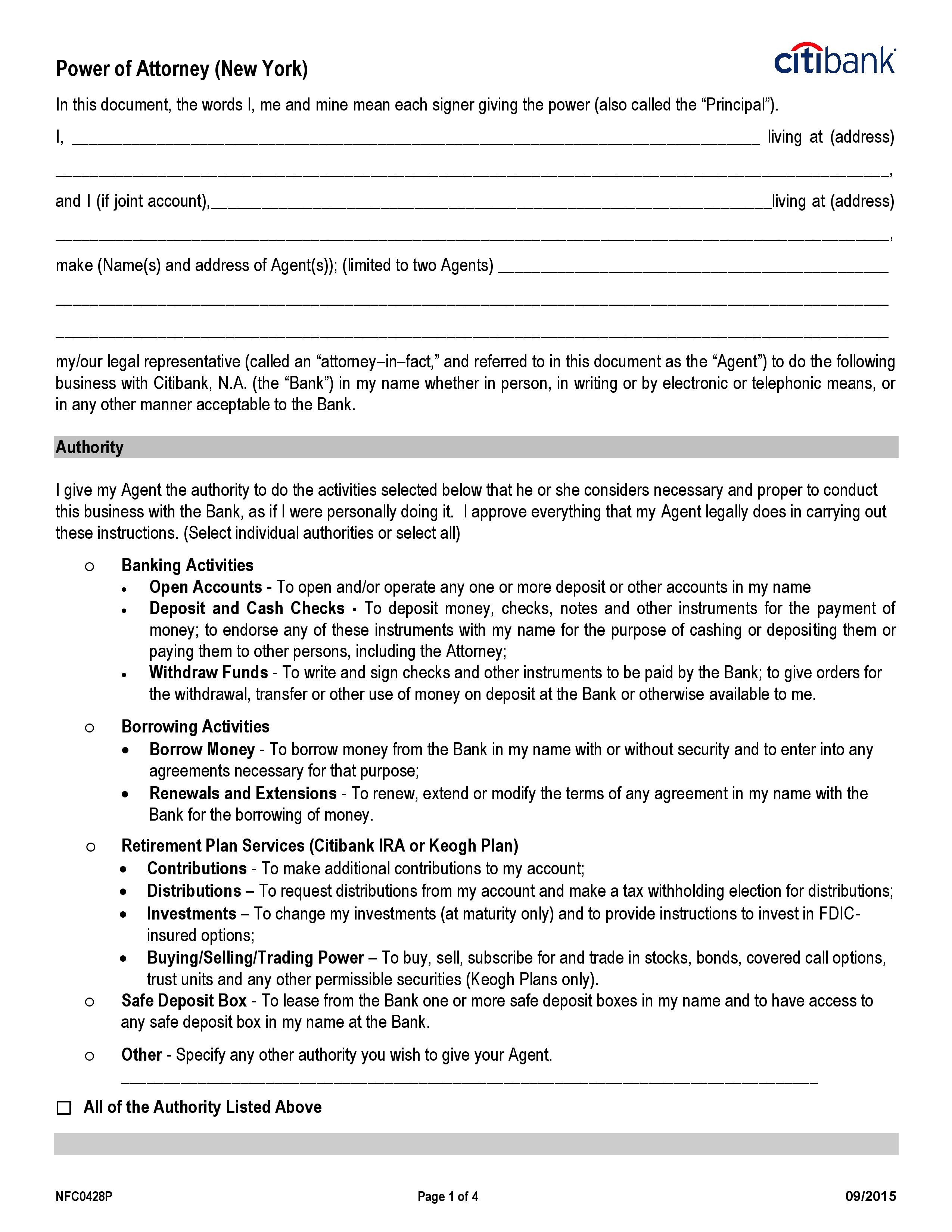 Free Bank Forms PDF Template Form Download Document Power Of Attorney For Banking Transactions