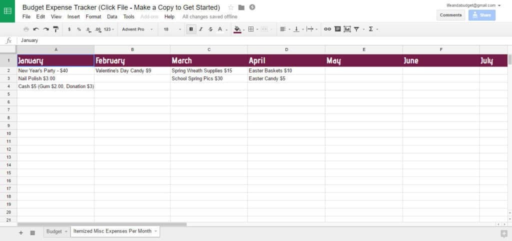 Free Budget Spreadsheet Template Life And A Document Itemized