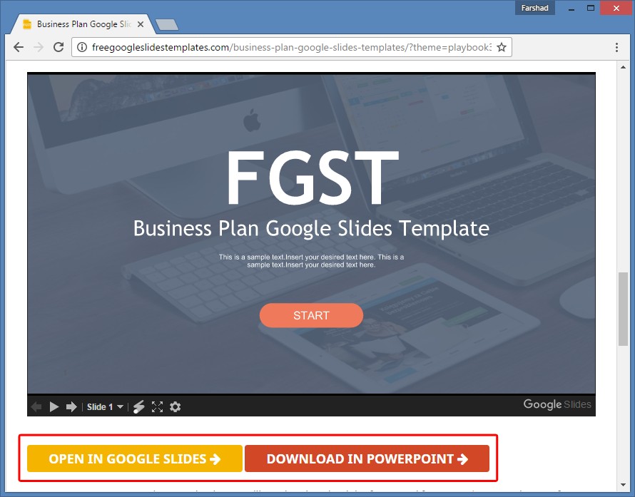 Free Business Plan Template For Google Slides Document