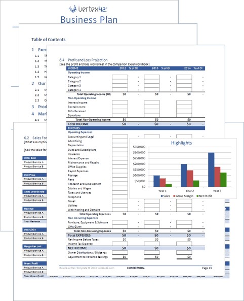 Free Business Plan Template For Word And Excel Document