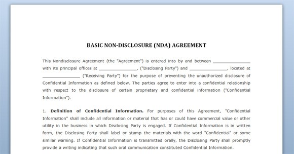 FREE Confidentiality Agreement Negotiation Template For Word Document Simple Non Disclosure