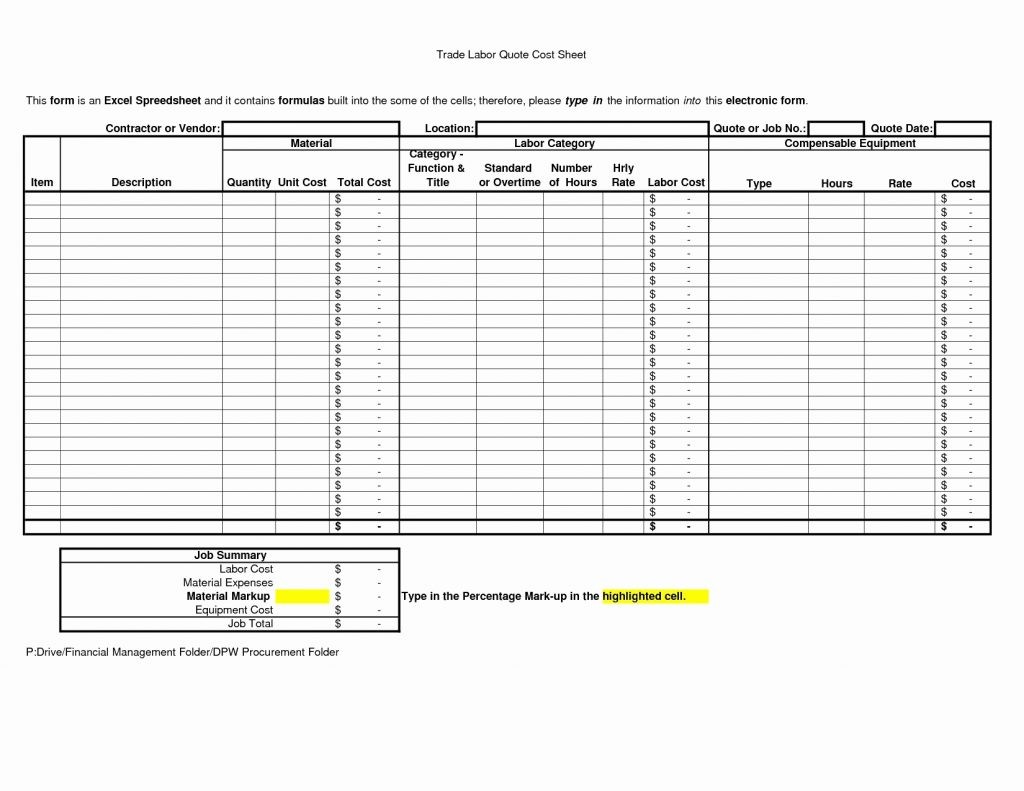 Free Construction Estimating Spreadsheet For Building And Remodeling Document Commercial Cost