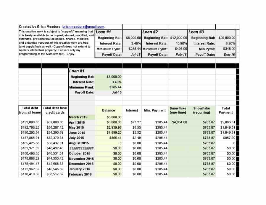 Free Debt Calculator And Spreadsheet From Vertex Fresh Payoff