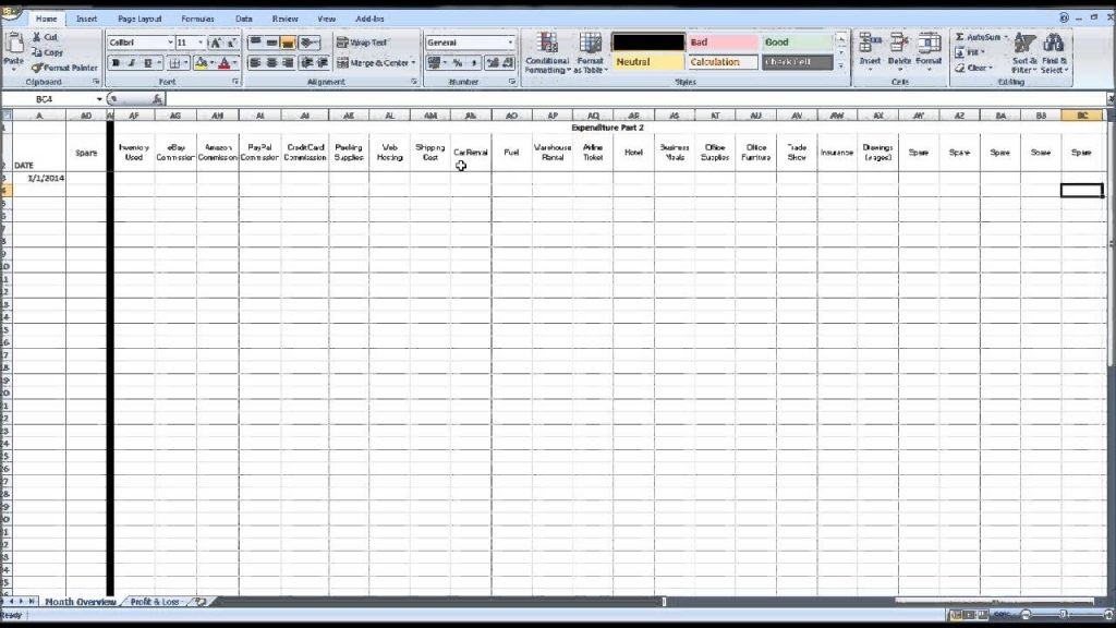 Free Ebay Spreadsheet Template Using Excel Youtube Example Of Profit