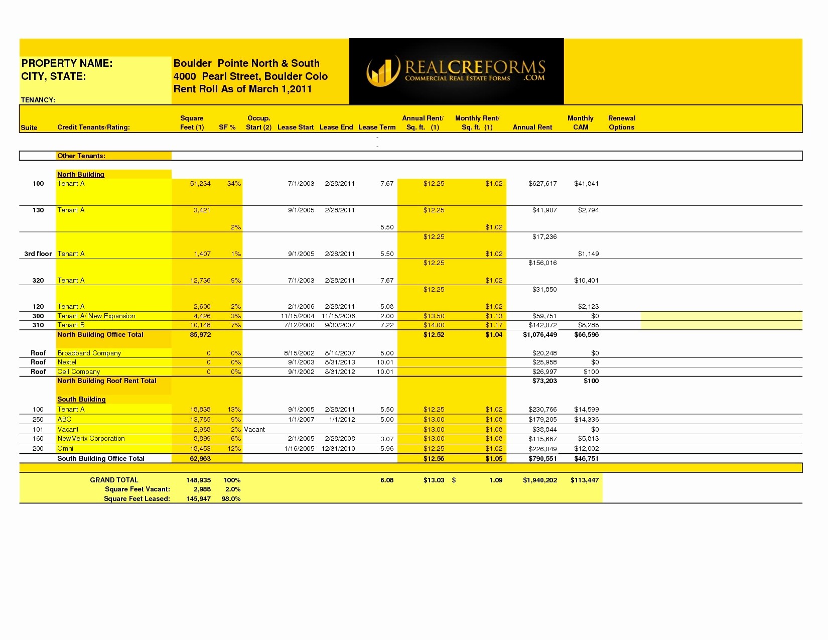 Free Excel Rent Roll Template Lovely Spreadsheet
