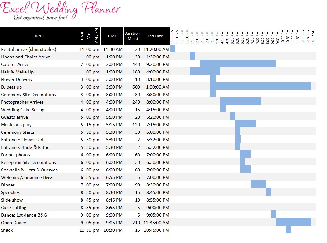 FREE Excel Wedding Planner Template Download Today Chandoo Org Document