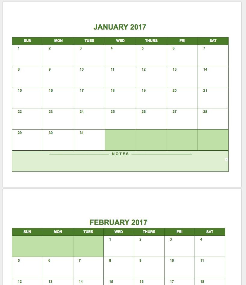 Free Google Calendar Templates Smartsheet Document Doc Template 2018