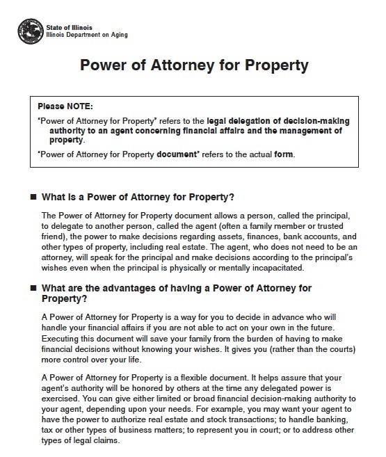 Free Illinois Durable Power Of Attorney Short Form PDF Document Template