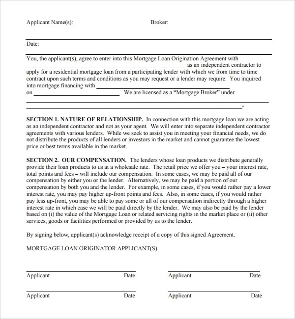 Free Mortgage Agreement Template Loan Document Format