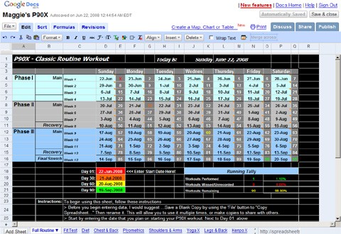Free P90X Spreadsheet Log Caustic Musings Document P90x Excel