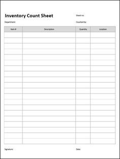 Free Printable Inventory Sheets Here Is A Preview Of The Simple Document Blank