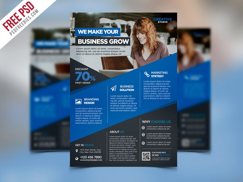 Free PSD Digital Agency Advertising Flyer Template By Document Templates
