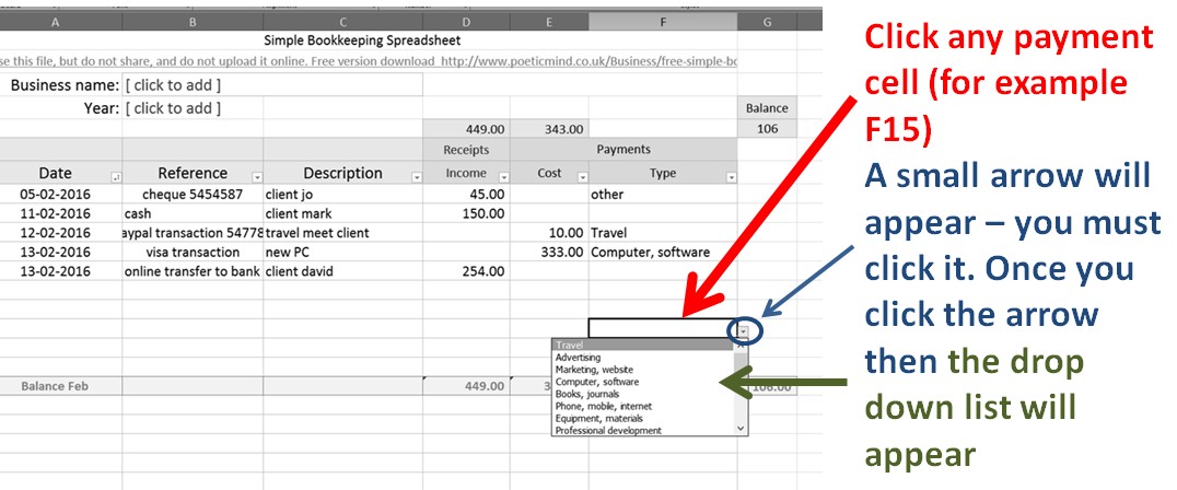 Free Simple Bookkeeping Excel Spreadsheet Poetic Mind Document Tax Return