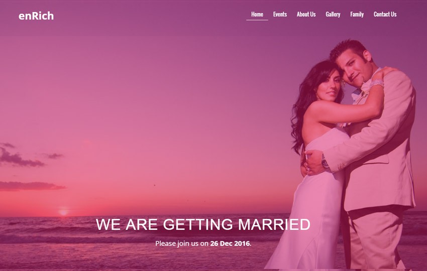 Free Wedding Website Template By The WebThemez Document
