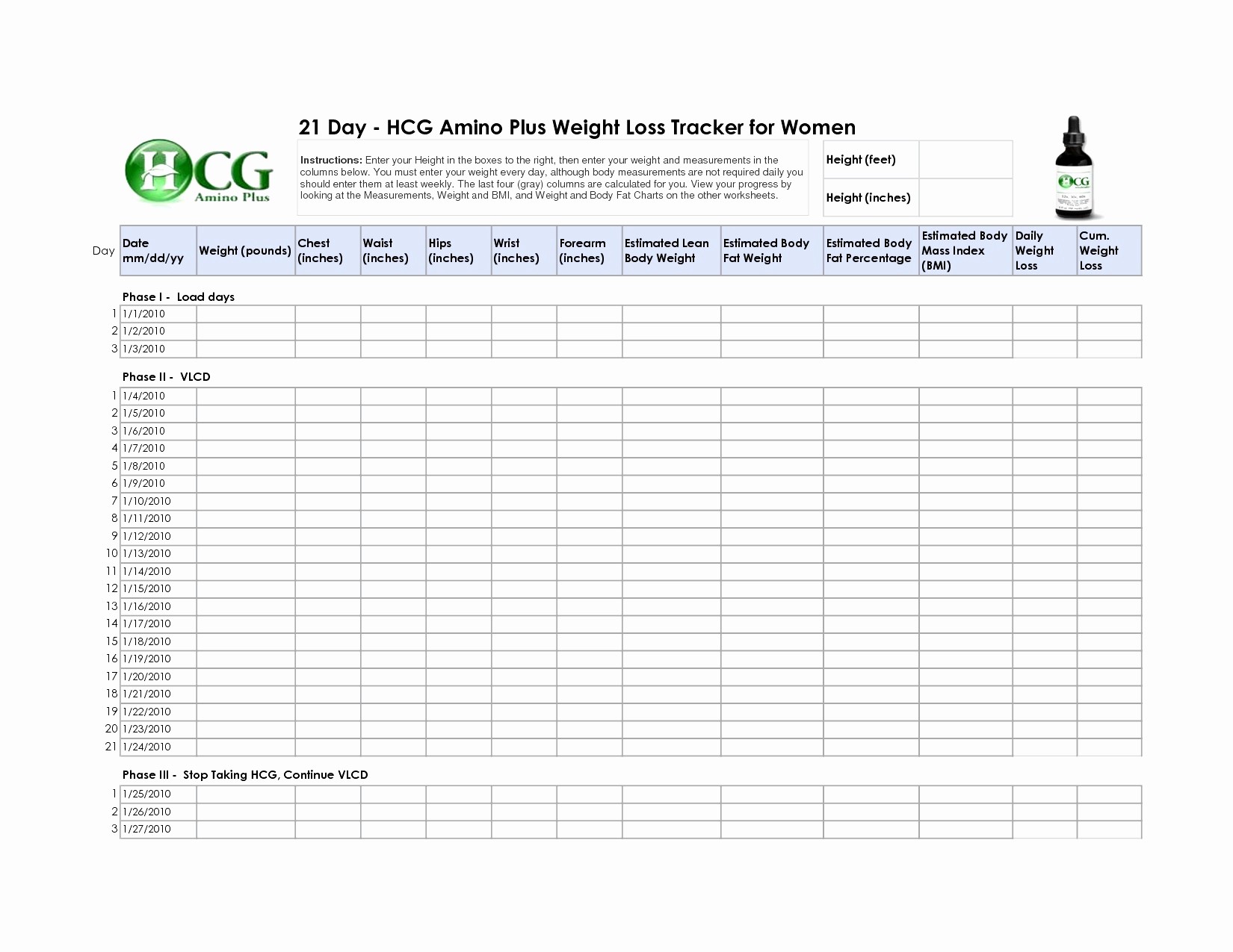 Free Weight Loss Tracker Spreadsheet Best Of Hcg Diet Document Tracking Sheets