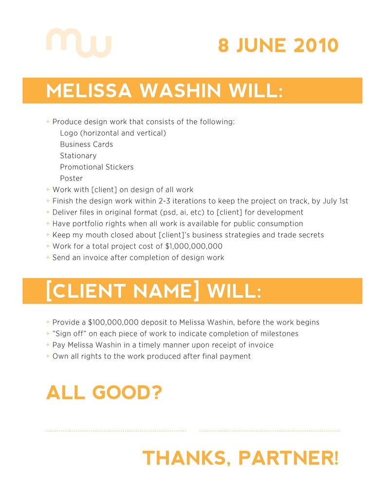 Freelance Design Contract Example BIZ Pinterest Document