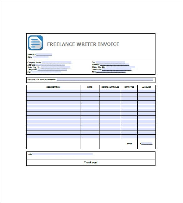 Freelancer Invoice Template 13 Free Word Excel PDF Format Document Writing Invoices Self