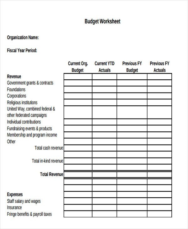 Functional Budget Template Excel 25 Free Document Sample Startup For Nonprofit