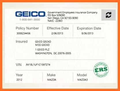 Geico Health Insurance Quote Elegant Card Document