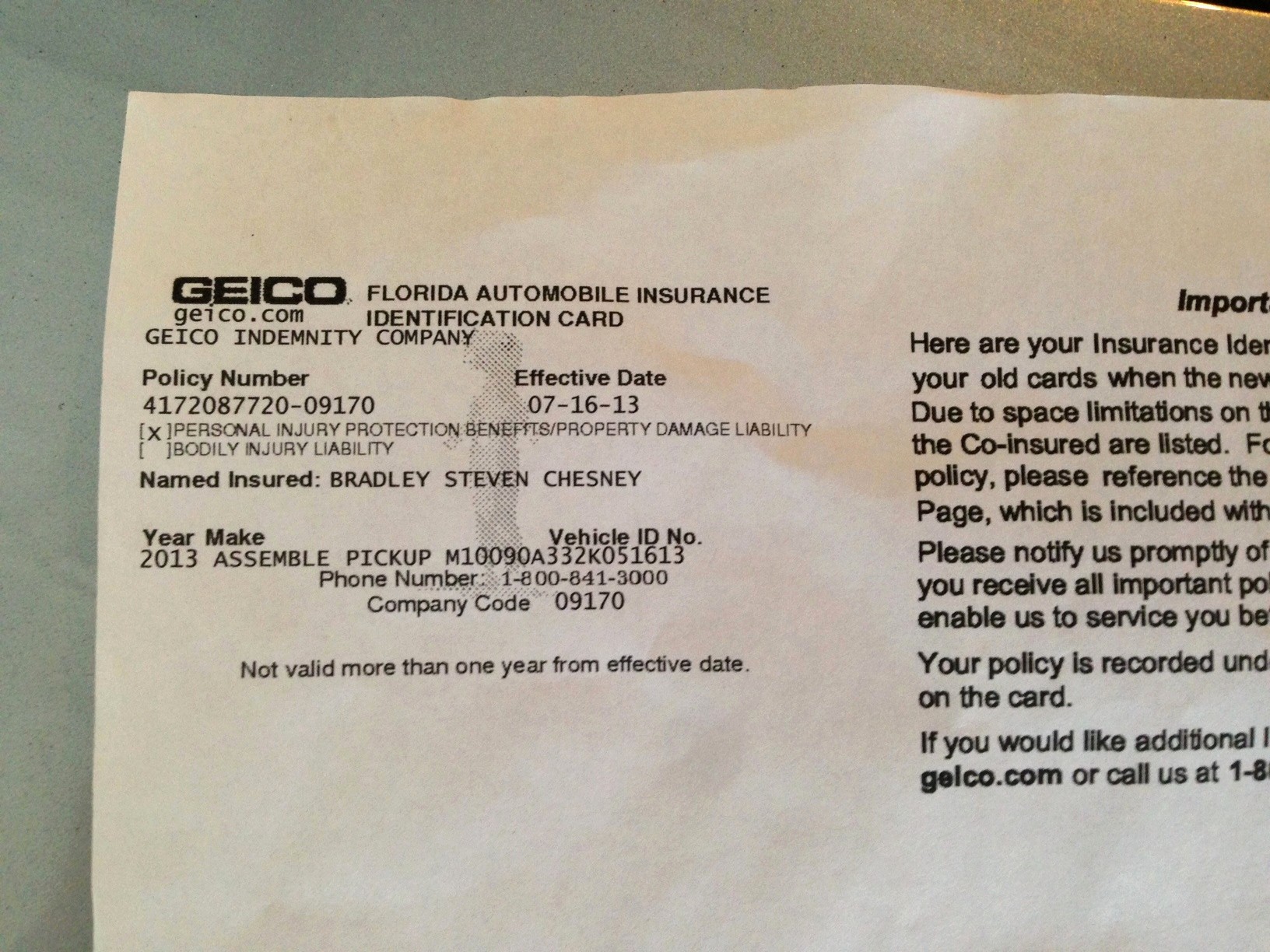 Geico Insurance Card Request Awesome Document