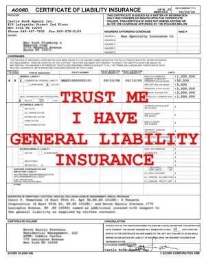 General Contractors Liability Insurance Certificates Of Document Certificate Coverage