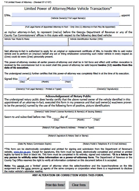 General Power Of Attorney Form Georgia Free Sivan Crewpulse Co Document
