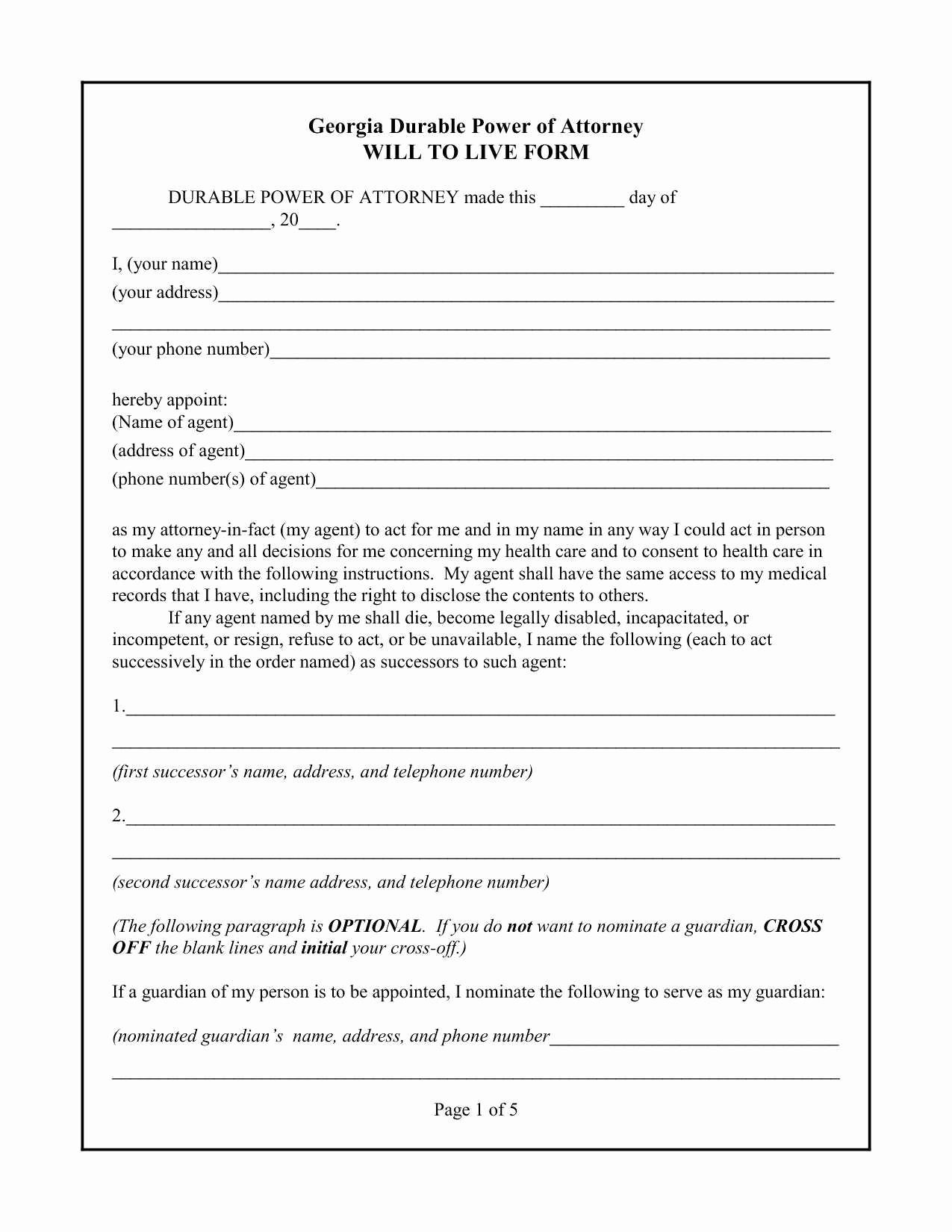 General Power Of Attorney Georgia Fresh Document Form