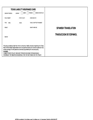 Get And Sign Insurance Card Template Form SignNow Document Texas Liability