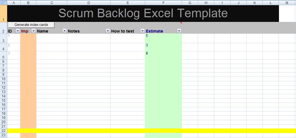 Get Scrum Backlog Excel Template XLS Project Management Templates Document Xls