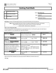 Getting Paid Math 2 3 9 A1 Page 15 GettingPaidMath Document Take Charge Today Worksheet Answers