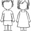 Girl And Boy Outline Printable Little Template Art For Kids Document