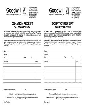 Goodwill Donation Receipt Fill Online Printable Fillable Blank Document Itemized List