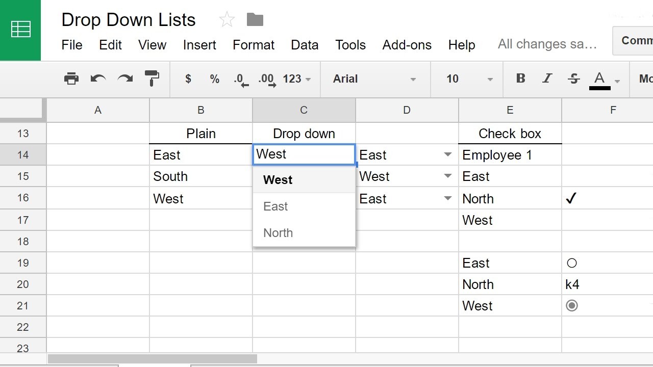 Google Sheets Create Drop Down Lists And Check Boxes YouTube Document Checkmark