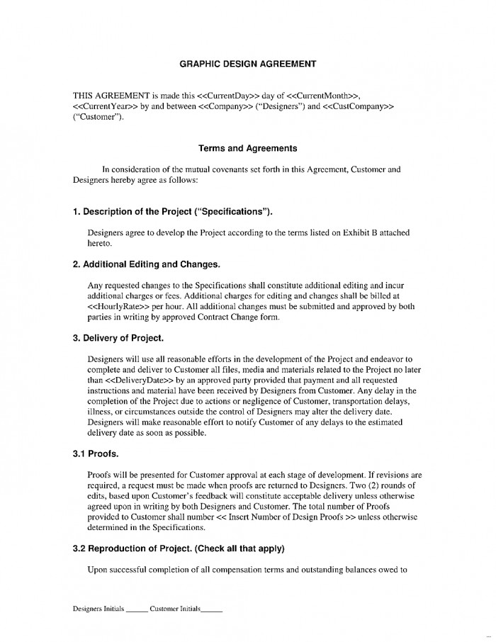 Graphic Design Contract Template 5 Free Freelance Document