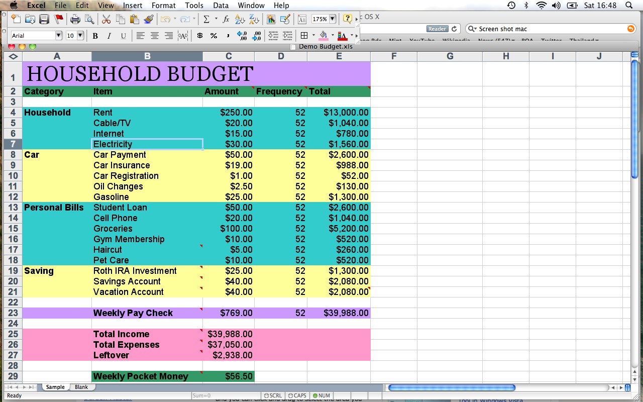 Home Budget Spreadsheet How To Make A Excel Document