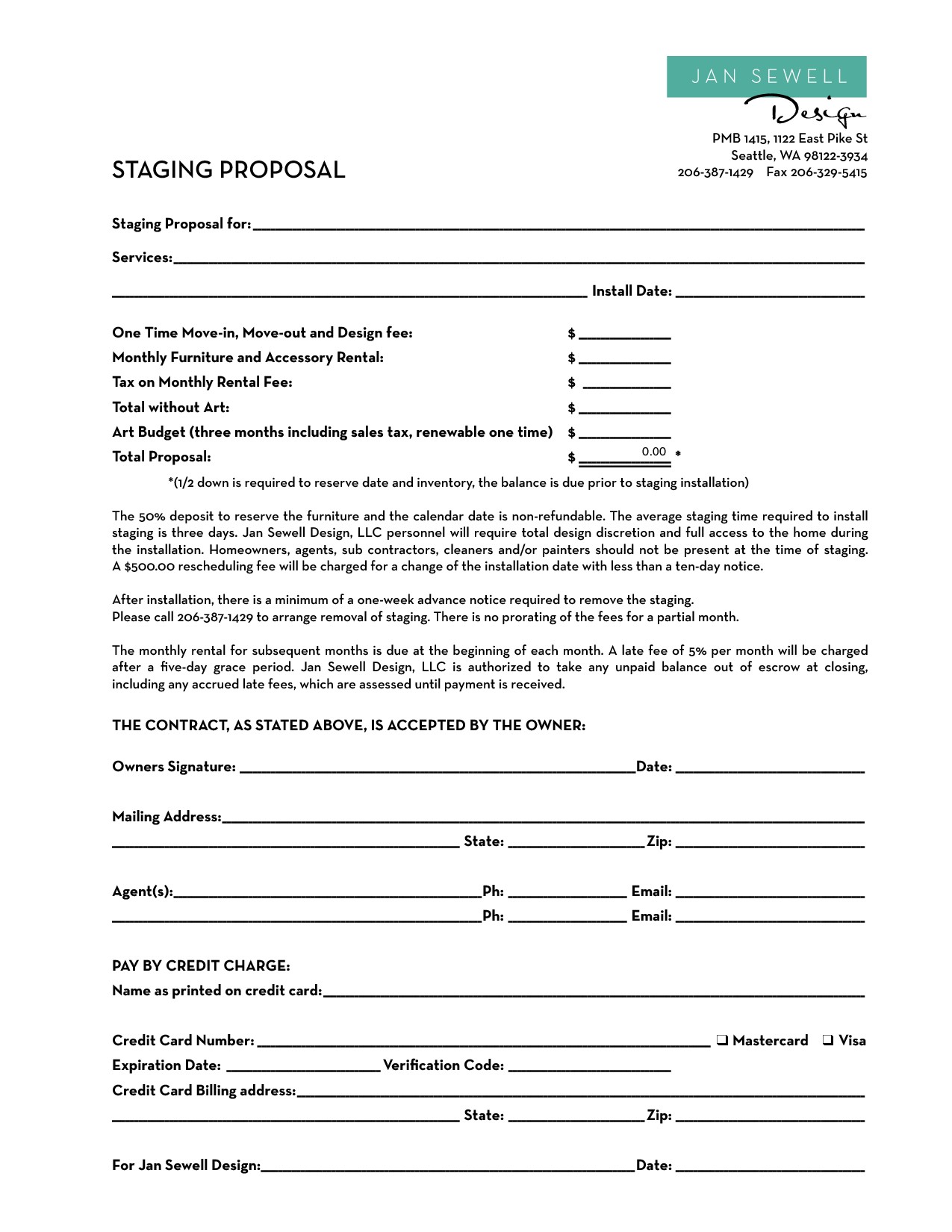 Home Staging Contract Template Bing Images STG In 2018 Document Proposal