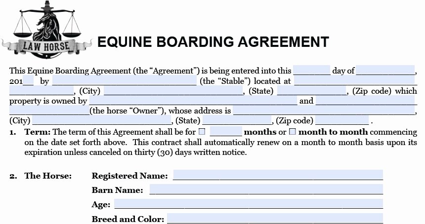 Horse Boarding Agreement Template Canada Pet Care Create A Document Contract