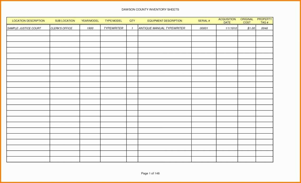 Hotel Inventory Spreadsheet Document