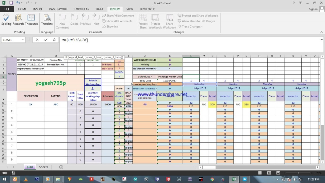 How Create Capacitive Production Planning Excel Sheet Redimade Document Manufacturing