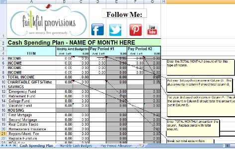 How To Budget Free Printable Worksheet Faithful Provisions Document Dave