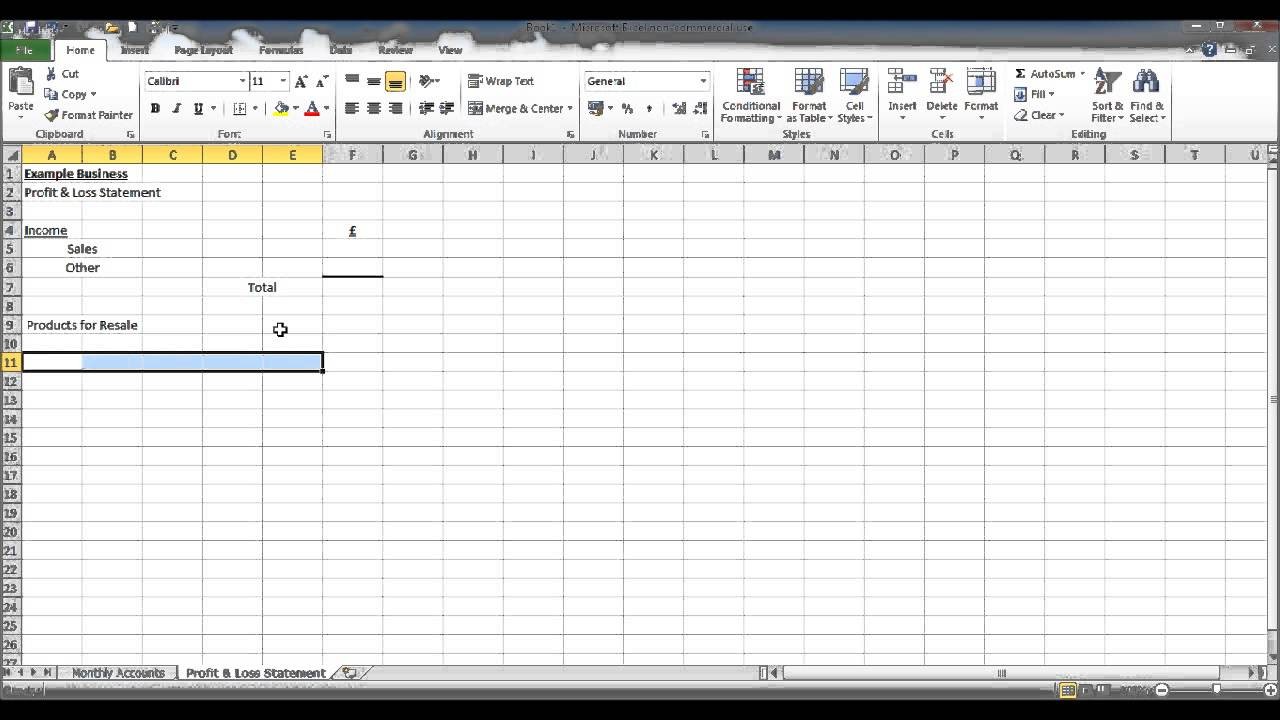 How To Create A Bookkeeping Spreadsheet Using Microsoft Excel Part Document